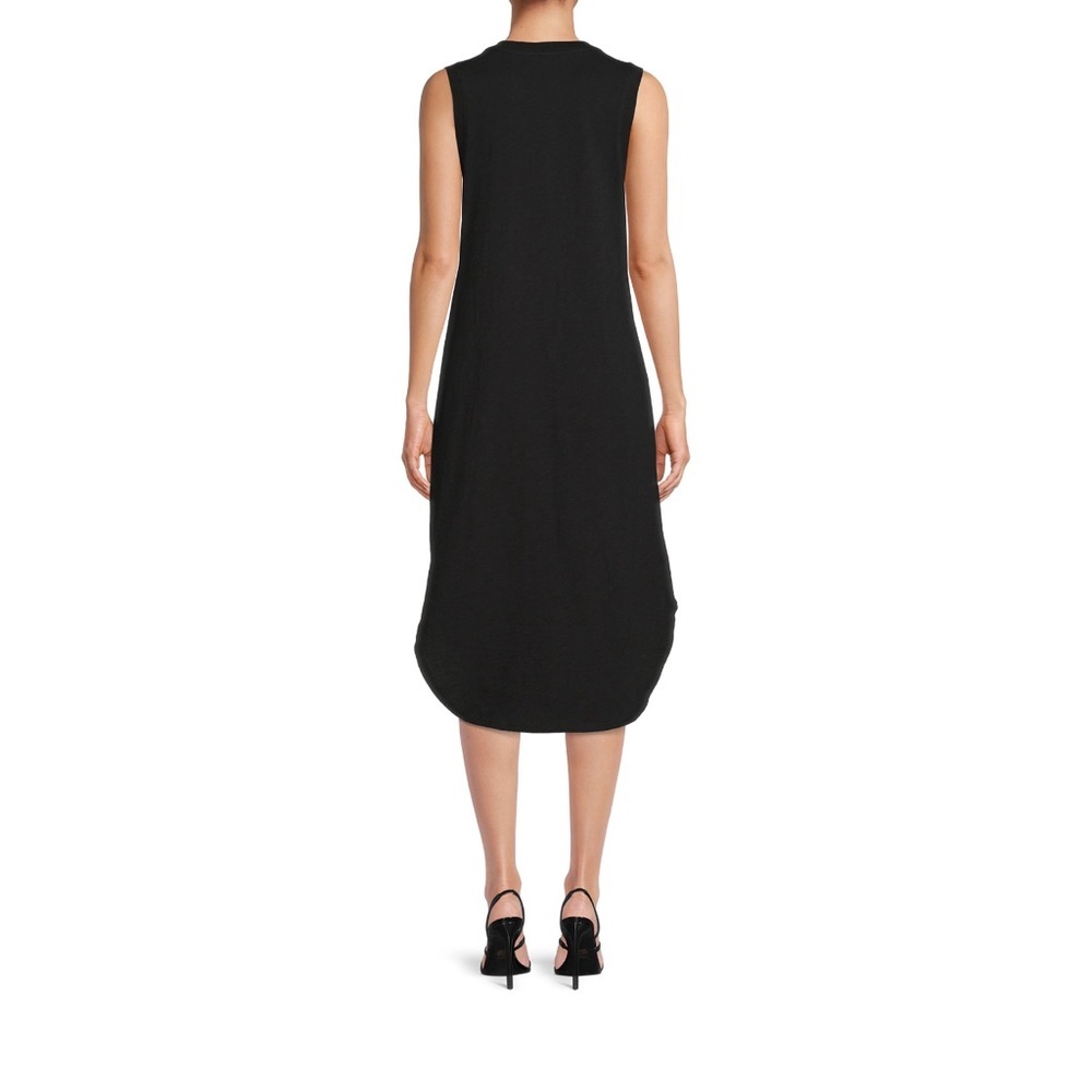 Time and Tru Women's Sleeveless Curve Hem Henley Midi Dress - Picture 3 of 6
